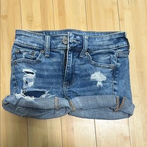 Distressed Denim Shorts